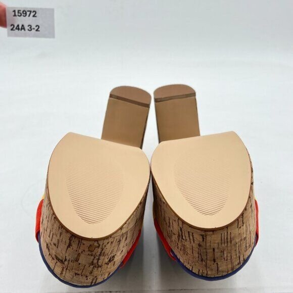 FOWT Summer Platform Suede 3 in Heeled Mules for Women Peep Open Toe Rainbow - Picture 7 of 7